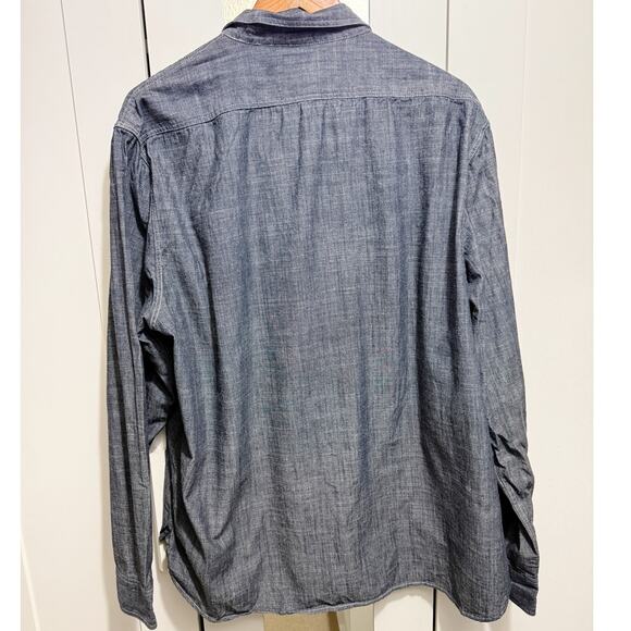 Dockers Men’s XL Chambray Denim Button-Up Shirt Long Sleeve 100% Cotton - Picture 2 of 8